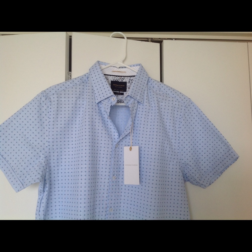 Denim & Flower Short Sleeve Print Shirt